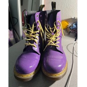 Purple & yellow Patent leather 1460 Dr. Martens